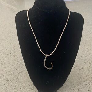 Silver Hook Pendant Necklace